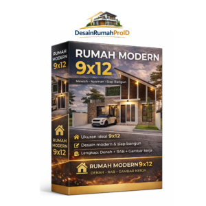 Desain Rumah Pro ID 2 Lantai 9X12M – Paket Lengkap Gambar Kerja + RAB Siap Bangun